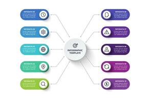Creative concept for infographic with 10 steps, options, parts or processes. Business data visualization. vector