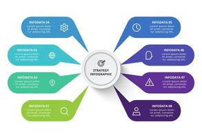 Creative concept for infographic with 8 steps, options, parts or processes. Business data visualization. vector