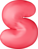 3d red alphabet balloon single letter S png