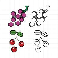abstract drawing grape and cherry vector