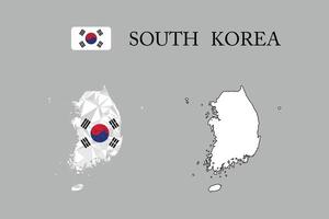 abstract polygonal map of south korea vector