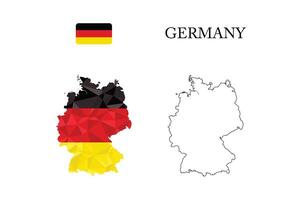 abstract polygonal map of germany vector