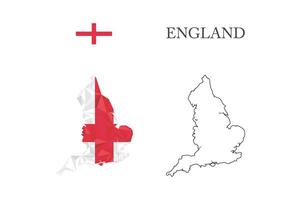 abstract polygonal map of england vector