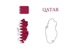 abstract polygonal map of qatar vector