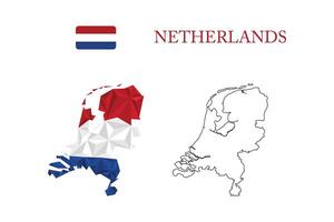 abstract polygonal map of netherlands vector