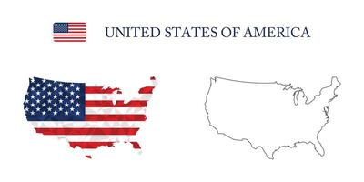 abstract polygonal map of USA vector