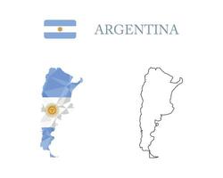 abstract polygonal map of argentina vector