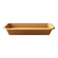 A rectangular brown paper tray on a white background photo