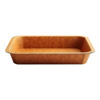 A rectangular brown baking dish on a white background photo