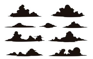 set of clouds silhouette illustration vector