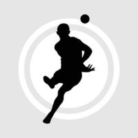 man corner kick soccer silhouette vector