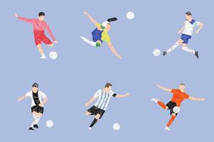 abstract mosaic soccer player collection vector