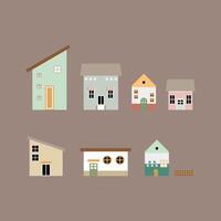 isolated colorful house building collection vector