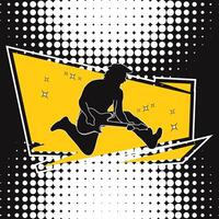 guitar player stage act silhouette vector
