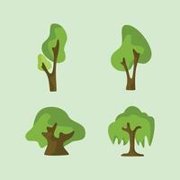 abstract flat tree cartoon collection vector