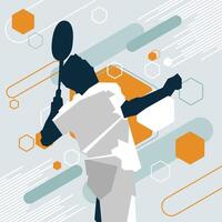 man badminton sport abstract background vector