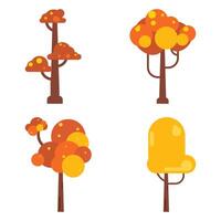 flat abstract orange tree cartoon vector