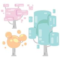 flat pastel abstract tree cartoon vector