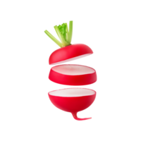 Sliced Red radish vegetable on transparent background png