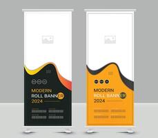 Creative roll up banner design template design vector