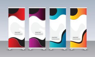 modern roll up banners with different colors vector