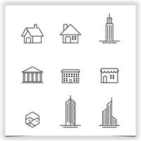 building and real estate icons vector