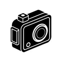 Action Camera Icon - Minimalist Line Art of Compact Camera vector