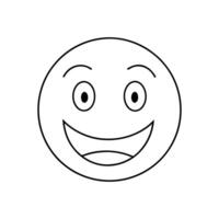 Happy Face Emoji Line Art - Simple Illustration of a Smiling Face vector