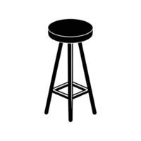 Bar Stool Icon - Simple Illustration of a High Chair with Round Seat vector