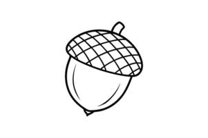 Acorn Line Art Icon - Simple Illustration of a Nut Symbol vector