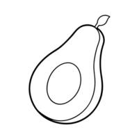 Avocado Line Art Icon - Simple Illustration of Half Avocado with Seed vector