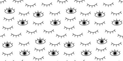 Eye doodle seamless pattern. Hand drawn doodle sketch simple background. Open, wink eyes minimal seamless pattern. Abstract pop beauty background. vector