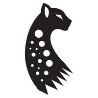 Abstract Cheetah Head Silhouette Illustration in Dot and Line Design vector