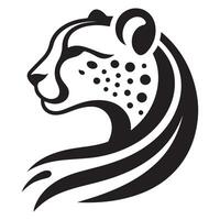 Abstract Cheetah Head Silhouette in Dot and Line Design vector