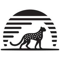 Unique Cheetah Silhouette Art vector