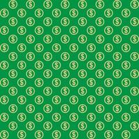 Seamless dollar pattern. Green background. vector