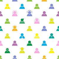 Colorful Seamless pattern, Person, Avatar, People, Texture vector