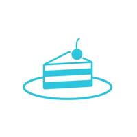 Celebration piece of cake icon. Isolated on white background. From blue icon set. vector