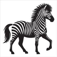 Abstract Zebra Silhouette Design in Bold Black and White illustration Style vector