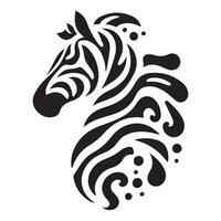 Stylish Zebra Head Unique Art Black and White Abstract Design vector