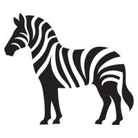 Abstract Zebra Silhouette Design in Bold Black and White Style vector