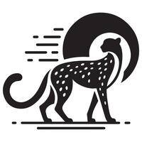 Cheetah Silhouette Design And Abstract Illustration Art vector