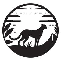 Minimalist Cheetah Silhouette Illustration Art vector