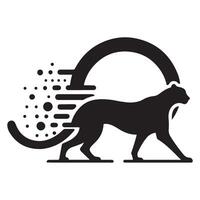 Unique Cheetah Silhouette Design vector