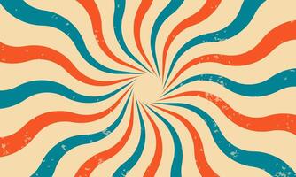 Retro Twisted Rays with Vintage Sunburst Style Background vector
