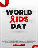 World AIDS Day Supporting HIV Awareness with Red Ribbon Symbol vector