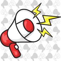 a cartoon megaphone with lightning coming out of it vector