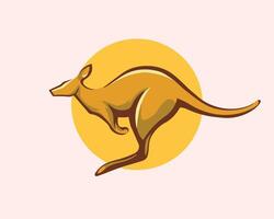 jumping kangaroo colorful vector