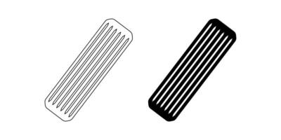 Wooden dowel pins icon set isolated on white background vector