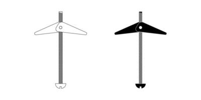 Toggle bolt or butterfly anchor icon set isolated on white background vector